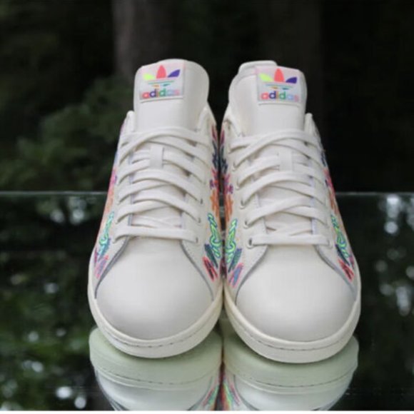 Adidas Stan Smith Pride Leather Multi-colored Sneakers Size 11. NEW - Picture 3 of 4